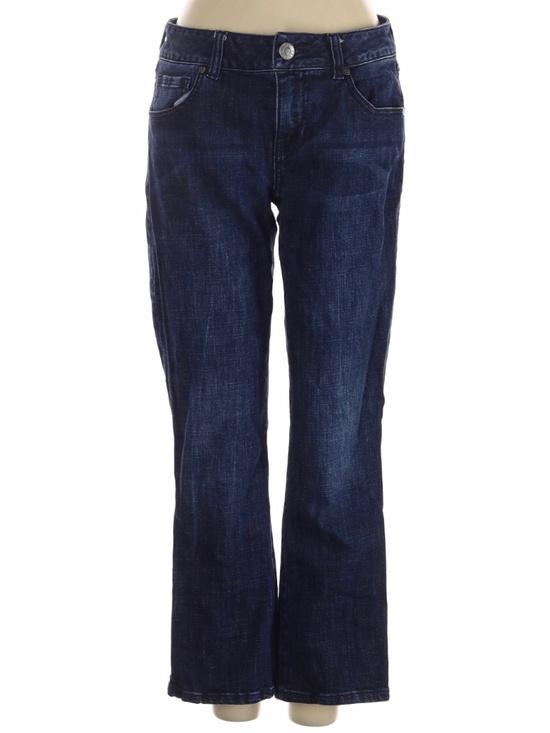 CAbi Denim - CAbi kick flare mid-rise crop blue jeans—Size 2